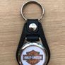Synthetic leather Harley Davidson key ring with shopping trolley token/coin Image 2