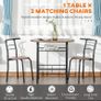 2-Seater Bar Stool and Table Set w/ Bottle Storage Shelf Wood Tone (FREE POSTAGE) Image 3