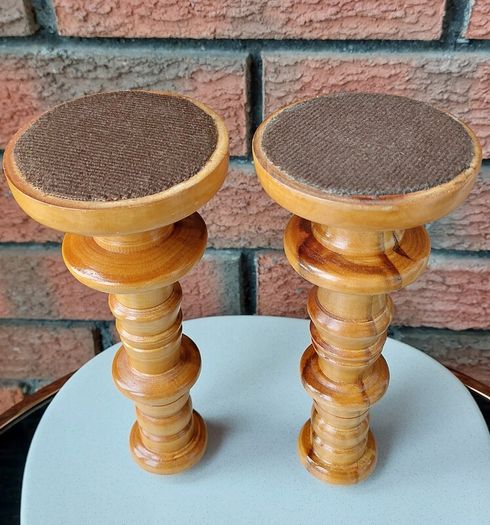 Vintage Wooden Candlesticks