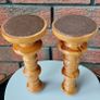 Vintage Wooden Candlesticks Image 3