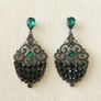 Art Deco Style Emerald Stone Statement Earrings Image 2