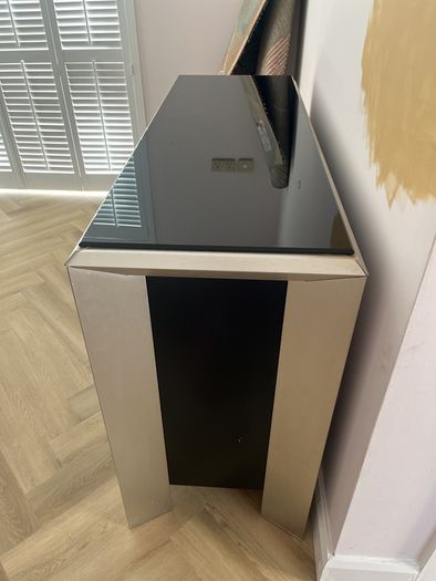 Glass and Chrome cabinet/tv unit