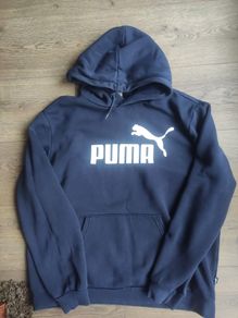 PUMA Essentials Big Logo Hoodie  Navy Blue  Size L