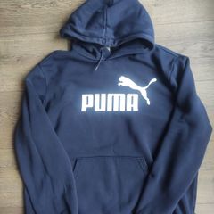 PUMA Essentials Big Logo Hoodie  Navy Blue  Size L
