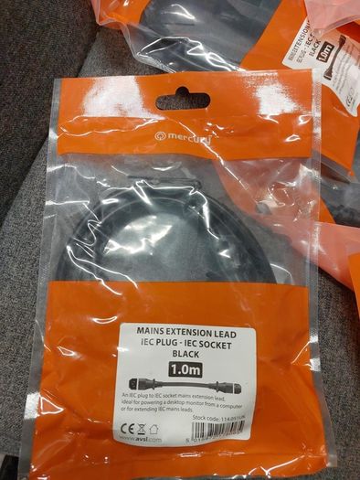 Job Lot 33x Brand New Mercury 1m IEC Power Extension Leads