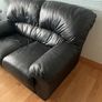 2 Seater Leather Look Black Sofa Image 6