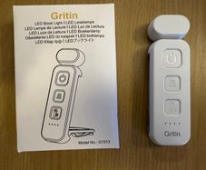 Gritin Book Light Rechargeable, Reading Light Lamp Clip on Books
