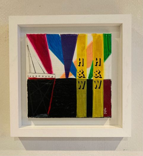 Original Art Original Painting of Titanic Harland Wolf
