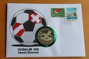 Malta Football soccer 2008 UEFA European Football Championship coin in stamp cover
