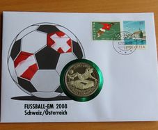 Malta Football soccer 2008 UEFA European Football Championship coin in stamp cover