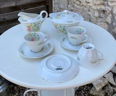 Limoges porcelain tea cups & saucers etc.