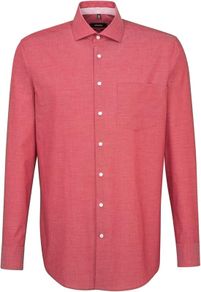 Seidensticker Men's Business Shirt, Non-Iron, Red, Size XXL / 45