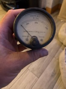 vintage analogue panel ammeter,