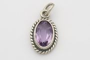 925 Vintage Sterling Silver Amethyst Pendant