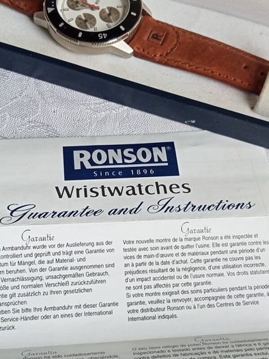 PRICE DROP,  "RONSON",  mens chronograph watch, new in presentation box,
