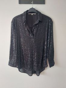 SECOND FEMALE black sequin blouse