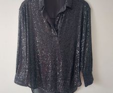 SECOND FEMALE black sequin blouse