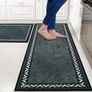 Runner Rug Non Slip Washable Long Door Mat Indoor Runners for Kitchen Entryway Hall, Durable Carpet Runner with Rubber Backed, Grey & White, 66x180 cm Image 3