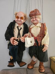 Vintage Czech Figurines Old man Joe and Woman