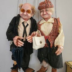 Vintage Czech Figurines Old man Joe and Woman