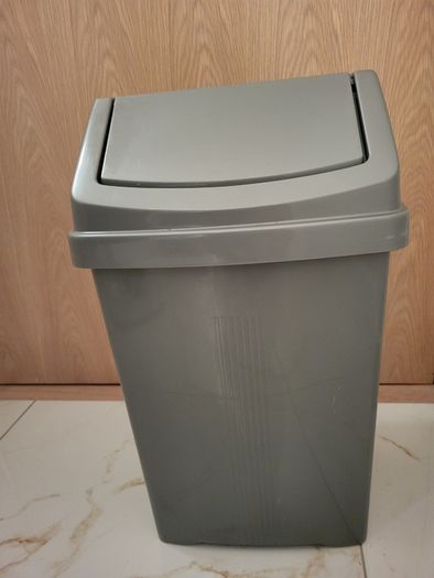 Bin with swing lid