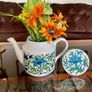 Vintage Midwinter Spanish Garden Teapot Jessie Tait MCM Floral Ceramic Image 2