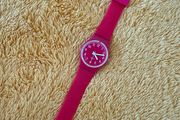 Swatch unisex watch, dark pink colour, excellent condition