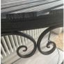 New ex display Coach House washed wood and metal Demi lune console table Image 2