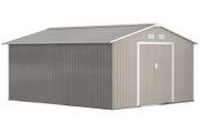 13 x 11ft Large Metal Storage Shed Sliding Doors - Warm Grey
