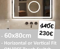 LED Bathroom Mirror Makeup Cosmetic Bright Light Bluetooth Music Fog Free