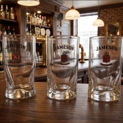 Vintage set of 3 James on Irish Whiskey Glasses