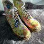 Dr Martens / Docs Size 5, 1460 Pascal Leather Boots in Daisy Floral Butterfly Print Image 3