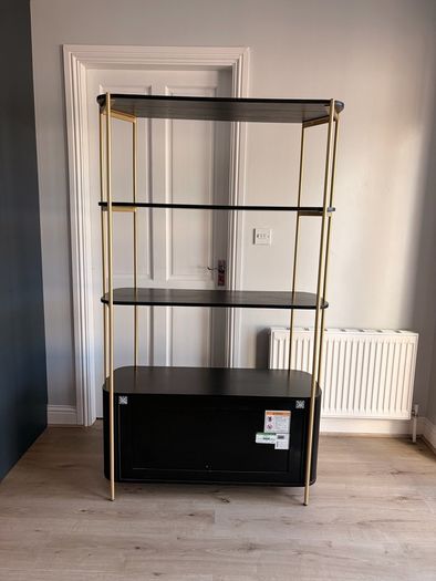 EZ Living Black & Gold Bookcase / Display Unit