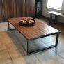 Large Handcrafted Coffee Table from Reclaimed Timber & Steel Image 6