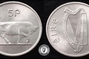 [#2447] - Ireland 1986 | Irish 5p | 5 Pence | Bull | KM.22 | UNC