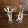 2 Small Clear Cut Glass Vases Image 2
