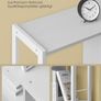 Industrial 5-Tier Bookcase with Double Door Cabinet  Maple White Image 4