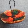 Lovely MidCentury ceramic dish with wrought iron handle Image 4