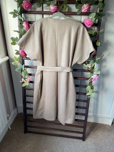 coat oasis oatmeal wrap coat size medium