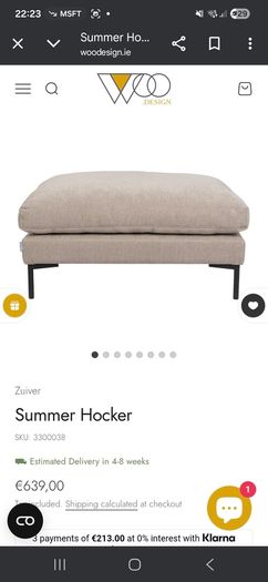 Woo Design 4.5 seater Zuiver Summer Sofa plus Hocker