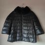 Black MOTIVI jacket with knitted removable cuffs  and removable fur collar Image 2