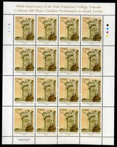 2007 Ireland 400th Anniversary of Irish Franciscan College Commemorative Stamp Sheetlet Plate 1B1B1B1B Mint Never Hinged (MNH)