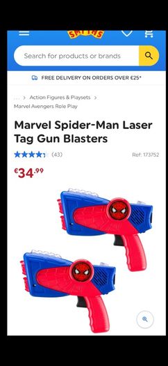 Spider-Man Laser Tag Gun Blasters Trio