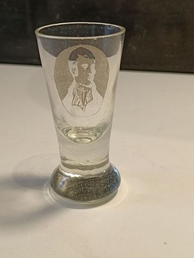 Rare Georgian etched toasting glass