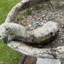 Vintage Reconstuted stone birdbath with otter decoration c1940 Image 5