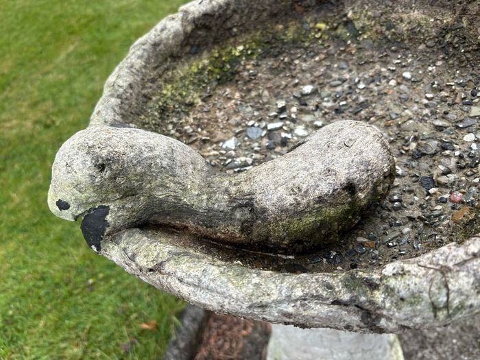 Vintage cast reconsituted  stone birdbath c1950