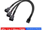 4-pins 4pins 1 to 3 Way PWM Fan Splitter Cable, Cooled 1 to 3 Way Tap Sleeve Extension Braided Cable Extension Cable Free viewing