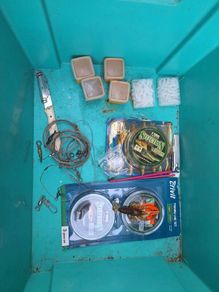 fishing box and bits an bobs