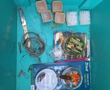 fishing box and bits an bobs