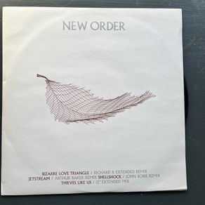 vinyl 12" single. New Order. Bizarre Love Triangle Richard X Mix. Thieves Like Us original mix